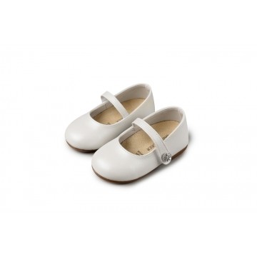 Babywalker γοβάκι με στρασένιο κουμπάκι λευκό ΠΑΠΟΥΤΣΙΑ